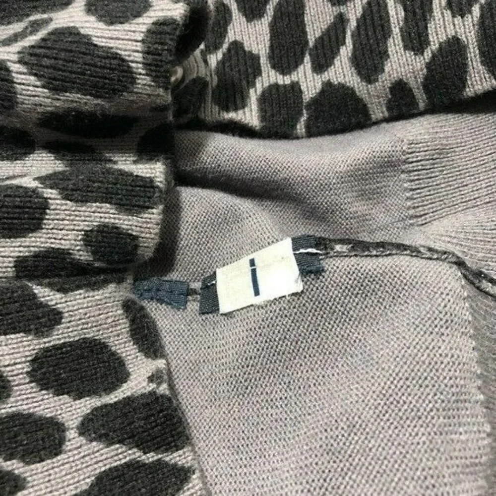 Tommy Hilfiger Cardigan Sweater Women Size XS Camo Leopard Cheetah Black Gray - Picture 6 of 10